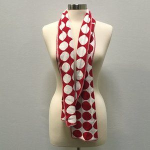 Red and White Circle Terry Scarf